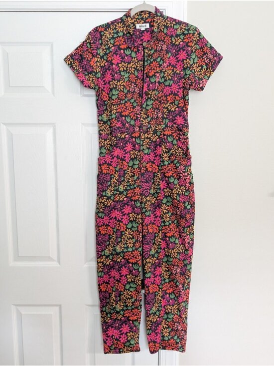 Mixed By Nasrin Pants - Mixed By Nasrin Hazy Daisy Classic Jumpsuit Full Zip Size L Maximalists